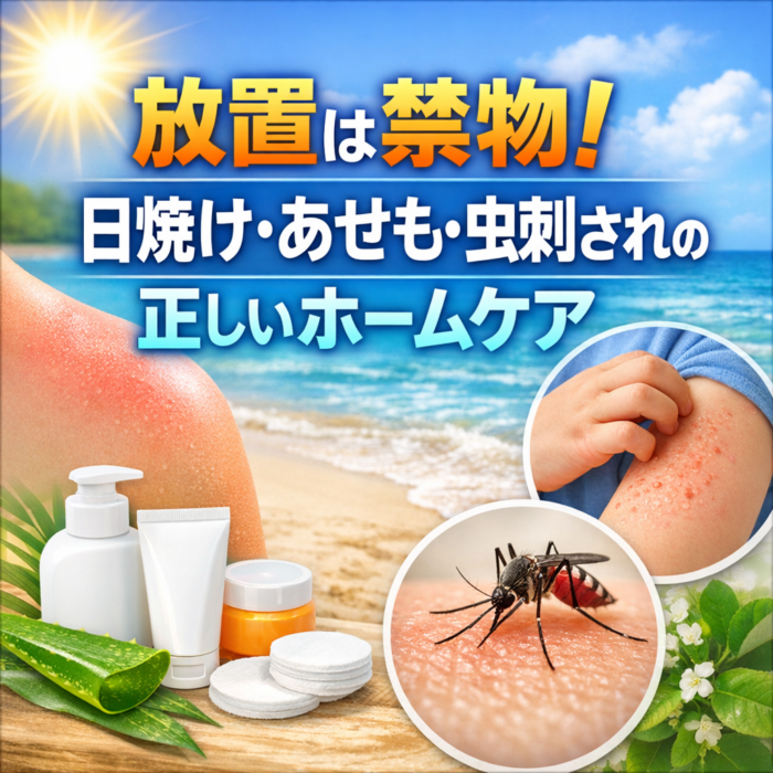 放置は禁物！日焼け・あせも・虫刺されの正しいホームケア