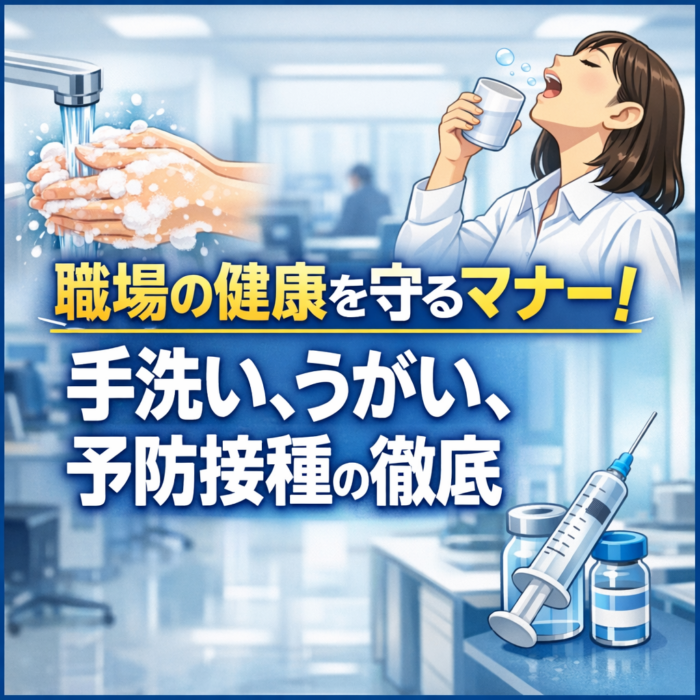 職場の健康を守るマナー！手洗い、うがい、予防接種の徹底